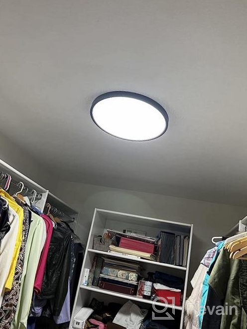 img 1 attached to Pink TALOYA LED Ceiling Light With Back Ambient Light For Nursery And Bedroom; Low Profile, 12 Inch, 24W Surface Mount Fixture With Easy Installation review by Philip Berry