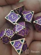 img 1 attached to 🎲 Steampunk Style Metal Dice Set - 7 Die Polyhedral DND Dice: Dungeons and Dragons, RPG, and Math Teaching - Ancient Bronze review by Curtis Richardson