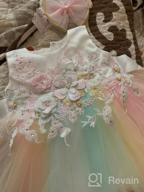 img 1 attached to Weileenice Baby Girls Costume: Rainbow Tulle Princess Tutu Dress with 3D Embroidery and Beading - Perfect for Cosplay! review by James Chandran