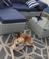 img 1 attached to Easy Clean Contemporary Geometric Rug - 5' X 7' Blue For Patio, Deck & Balcony Areas! review by Shafiq Wang