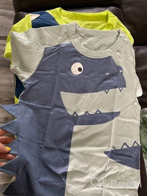 img 1 attached to JUNOAI Dinosaur Crewneck T Shirts - Boys' Toddler Clothing review by Ryan Mosqueda