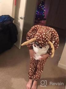 img 6 attached to CASABACO Kid Reindeer Onesie Pajamas: Cute Brown Deer Christmas & Halloween Costume For Boys & Girls - Animal Onepiece In 140Cm Size