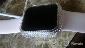 img 6 attached to Sparkling Silver Surace Apple Watch Case 40mm - Series 6/5/4/3/2/1 Bling Cover with 200+ Crystal Diamonds for 38mm-44mm Sizes