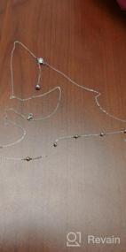 img 6 attached to S925 Sterling Silver Teardrop Double Choker Y Lariat Ожерелье - Многослойное ожерелье FLYOW Подарки для женщин
