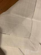 img 1 attached to Set Of 4 Natural Hemstitch Linen Napkins, Machine Washable 18 X 18 Inches, Ideal For Dinner Parties review by Sandra Landgrebe