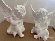 img 1 attached to OwMell Kneeling Praying Cherubs Statue, Resin Baby Angel Figurine, Wings Angel Statue Memorial Cherub Sculpture For Home Decoration 6.3 Inch review by Brian Price