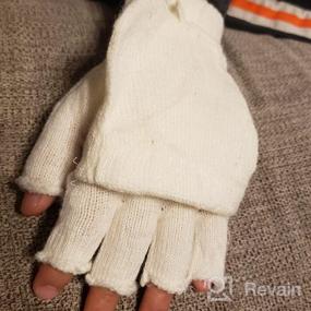 img 5 attached to Перчатки-митенки без пальцев: стильные вязанные аксессуары для девочек