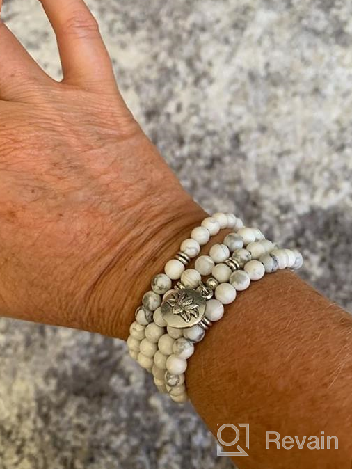 img 1 attached to Embrace Inner Growth: Explore the Self-Discovery 108 Bead Mala Bracelet with Lotus Charm and 6mm Small Stone Beads review by Lance Jenkins