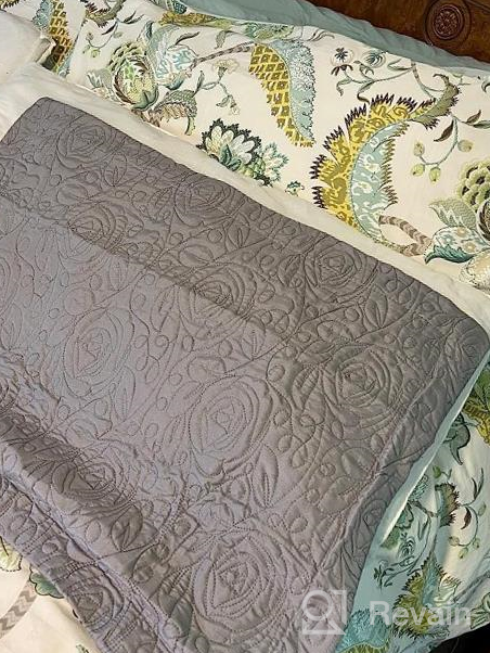 img 1 attached to Upgrade Your Bedding With MarCielo'S King Size 2-Piece Embroidered Pillow Shams In Grey review by Stephanie Davis