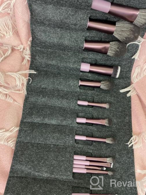 img 1 attached to EIGSHOW 15 Piece Professional Makeup Brush Set In Grey For Liquid, Cream, And Powder Cosmetics - Ideal For Foundation, Powder, Concealers, Eye Shadows, And More review by Steven Harmon