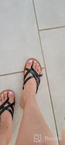img 8 attached to Женские сандалии на плоской подошве с эластичными ремешками LUFFYMOMO для повседневного комфорта летом