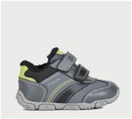 low shoes geox, size 21, dark grey/lime logo