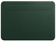 leather case for macbook 16 2021, laptop sleeve, 16" wiwu skin pro ii, green logo