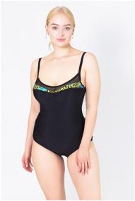 img 3 attached to CSiman one-piece swimsuit for women with thin straps, slimming, for swimming in the pool and at the sea, large sizes, black, size 48