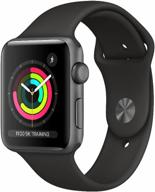 apple watch series 3 42mm aluminium case smart watch, gray space/black logo