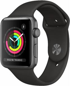 img 3 attached to Apple Watch Series 3 42mm Aluminium Case Smart Watch, Gray Space/Black