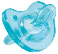 silicone orthodontic pacifier chicco physio soft 0-6 m, blue логотип