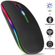 mouse wireless computer rechargeable / 3 dpi modes (800/1200/1600) bluetooth + usb 2.4ghz / rgb backlight / black логотип