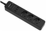 surge protector with usb charging harper uch-315, black logo