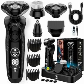 img 3 attached to Manecode MAVERICK Electric Shaver For Men with FLOATING 8 Technology and Charging Station - Trimmer Kit for Beard and Nose Trimmer with Set Nozzles
