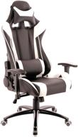 computer chair everprof lotus s6 gaming, upholstery: imitation leather, color: black/white logo