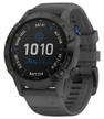 garmin fenix 6 pro solar wi-fi nfc smart watch, black/grey logo