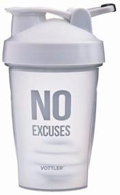 img 3 attached to Sports shaker bottle VOTTLER No excuses 500 ml white with ball and mesh