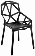 🪑 woodville one chair: durable plastic design in stylish black logo
