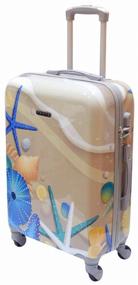 img 4 attached to Suitcase on wheels medium travel luggage m TEVIN size M 64 cm 62 l lightweight 3.2 kg durable polycarbonate Beige with image