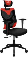 gaming computer chair aerocool guardian, upholstery: faux leather/textile, color: champion red логотип