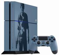 game console sony playstation 4 1000 gb hdd, uncharted 4 limited edition logo