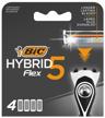 replaceable bic 5 flex hybrid cassette, 4 pcs. logo