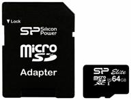 memory card silicon power microsdxc 64 gb class 10, uhs-i, r/w 85/15 mb/s, adapter to sd logo