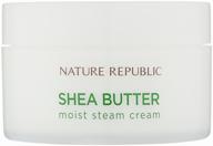 nature republic shea butter moist steam cream moisturizing steam cream for face, 100 ml, 175 g logo