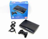 game console sony playstation 3 super slim 500 gb hdd, black логотип