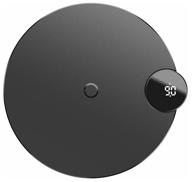 беспроводное зарядное устройство baseus digital с цифровым led-дисплеем в черном цвете. логотип