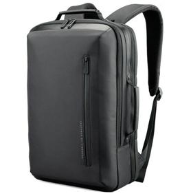 img 4 attached to Рюкзак-сумка мужской городской дорожный 24л для ноутбука 15.6, планшета Kingsons KS3223W Черный водонепроницаемый с USB зарядкой тканевый