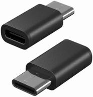 адаптер переходник microusb (f) - type-c (m) gsmin cay (черный) логотип