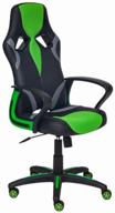 computer chair tetchair runner gaming, upholstery: imitation leather/textile, color: black/green логотип