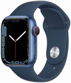img 3 attached to Apple Watch Series 7 45mm Aluminium Case Smart Watch, Blue Ocean