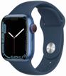 apple watch series 7 45mm aluminium case smart watch, blue ocean logo