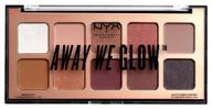 nyx professional makeup palette of shadows away we glow shadow palette love beam 01 logo