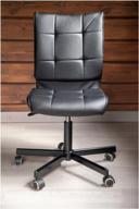 computer chair hesby chair 1, soft wheels, eco-leather quilted black logo