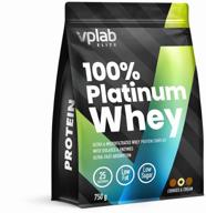 protein vplab 100% platinum whey, 750 gr., cookies with cream 标志
