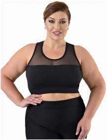 img 4 attached to Women's sports top, crop top, short top for running, fitness, yoga, dancing, walking, tourism, bra top, color black, size 4XL (58-60)