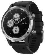 enhanced connectivity: garmin fenix 5 plus wi-fi nfc smart watch in sleek silver/black design logo