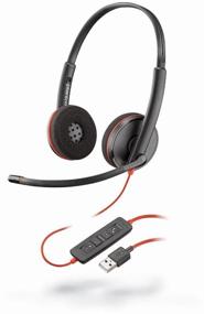 img 4 attached to Headphones with microphone PLANTRONICS Blackwire C3220, black/red