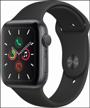 apple watch series 5 smartwatch 44mm aluminum case ru, space grey/black logo