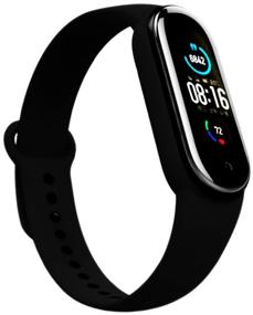 img 3 attached to Силиконовый ремешок для фитнес браслета Xiaomi Mi Band 3 и Mi Band 4 / Сменный браслет для смарт часов Сяоми Ми Бэнд 3 и Ми Бэнд 4 (Черный)