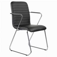 armchair for reception and conference brabix "visit cf-101", chrome, eco leather, black, 532559 logo